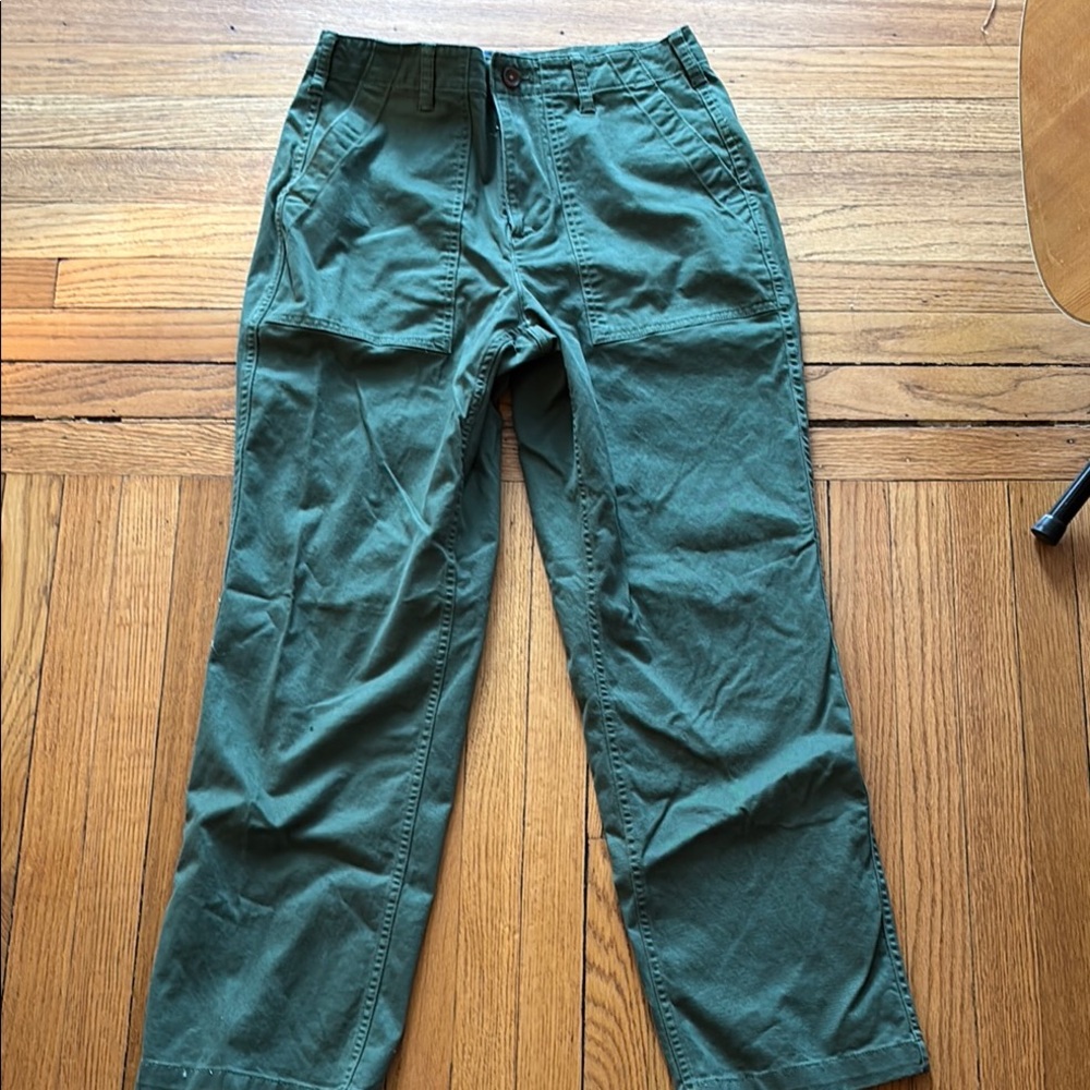 Women’s Green Casual Patch pocket military pants